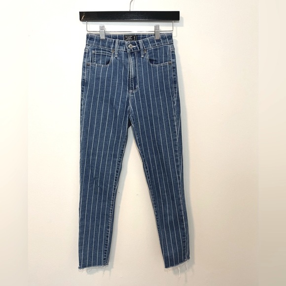 Abercrombie & Fitch Denim - Abercrombie High Rise Pinstripe Ankle Jeans